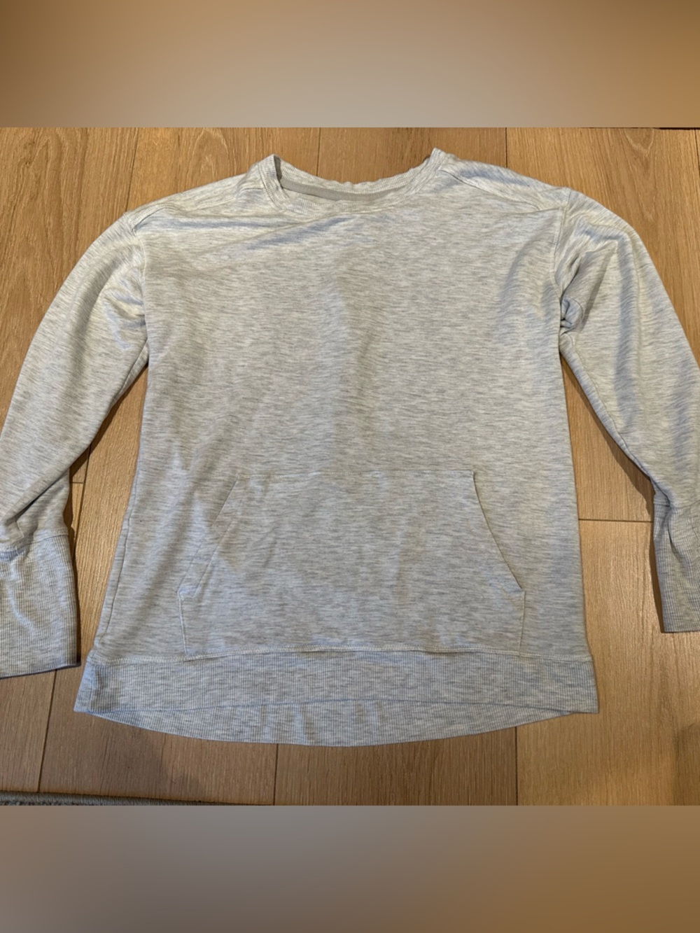 All in Motion Girls Light Heather Gray Crewneck Sweatshirt with Front Pocket